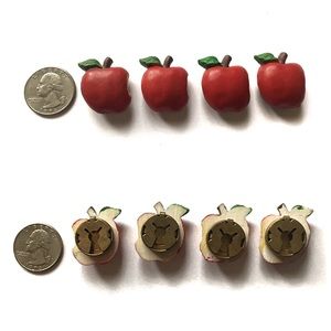 VTG OOAK Apple Sweater Clips Retro